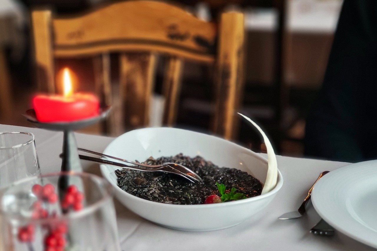 Candlelit rustic plated dish